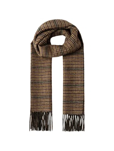 Hackett London Check-pattern Fringed Scarf In Multi