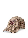 Hackett London Check-pattern Logo-embroidered Cap In Brown