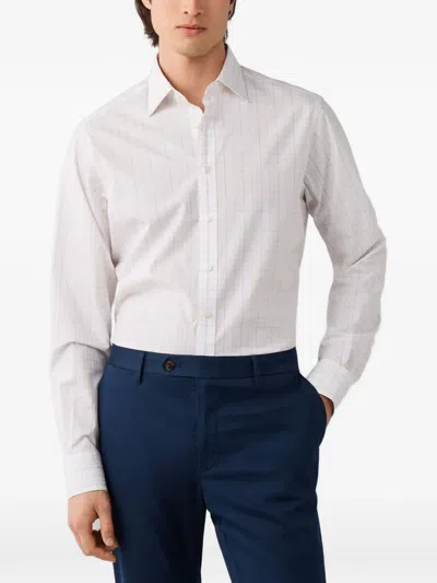 Hackett London 체크 패턴 셔츠 In White