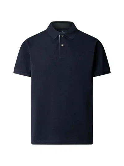 Hackett London Check-trim Cotton Polo Shirt In Blue