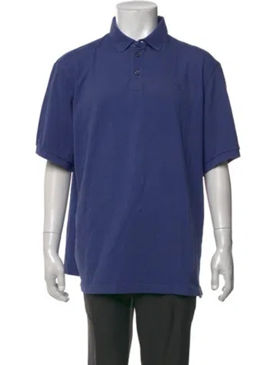 Pre-owned Hackett London Collar Short Sleeve Polo Shirt In Blue