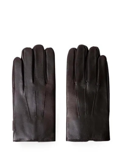 Hackett London Commuter Gloves In Brown