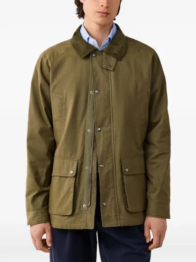 Hackett London Corduroy-collar Jacket In Animal Print
