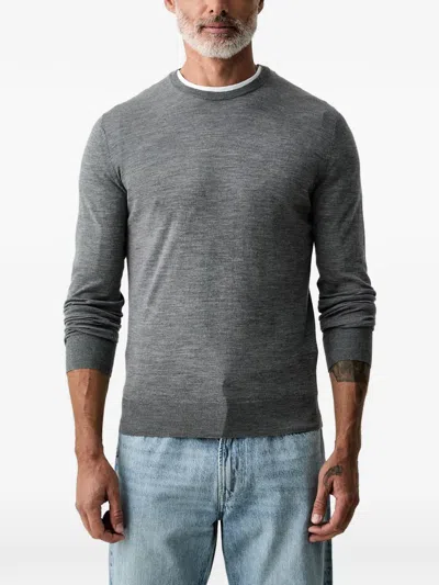 Hackett London Crew Neck Long-sleeve Sweater In Gray