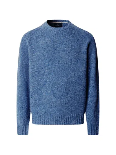 Hackett London Crew-neck Wool Sweater In Blue