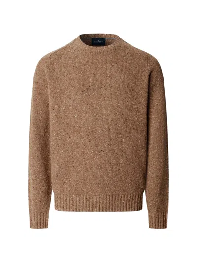 Hackett London Donegal-knit Merino-wool Sweater In Brown