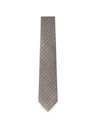 Hackett London Dot-pattern Tie In Brown