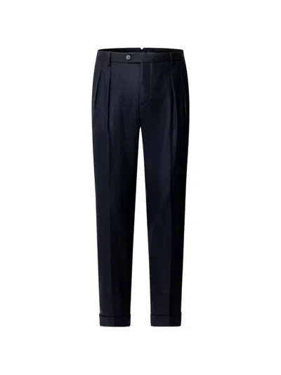 Hackett London Double-pleat Trousers In Blue