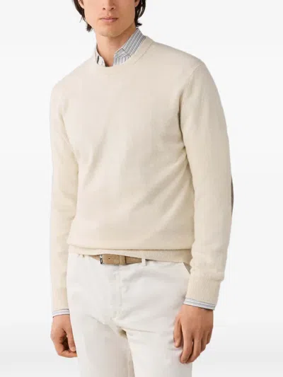 Hackett London Elbow-patch Knit In Neutral