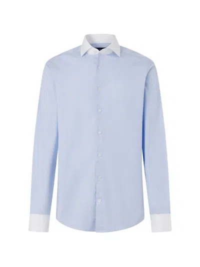 Hackett London 파인 스트라이프 셔츠 In Blue