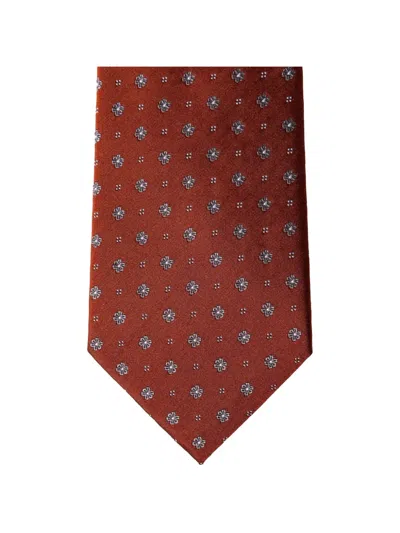 Hackett London Floral-jacquard Tie In Red