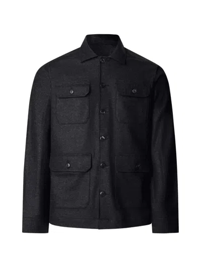 Hackett London Four-pocket Shirt Jacket In Animal Print