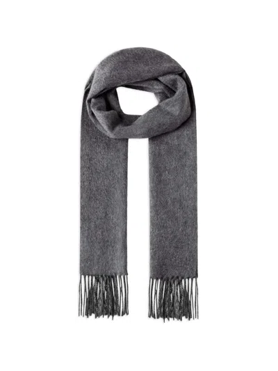 Hackett London Fringed-edge Scarf In Gray