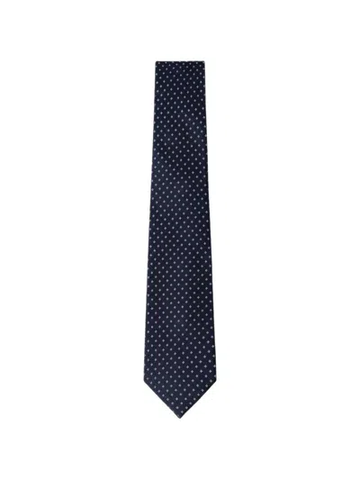 Hackett London Geometric Flower-pattern Tie In Blue