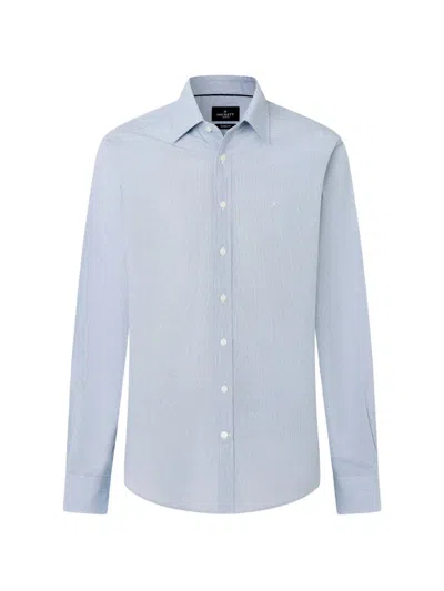 Hackett London Geometric-print Shirt In Blue