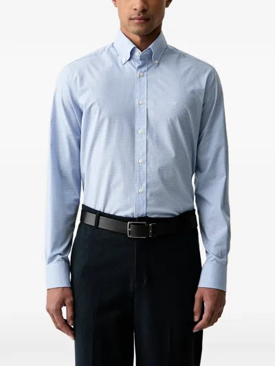 Hackett London Gingham-check Button-down Shirt In Blue