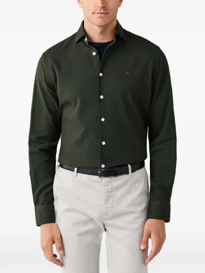Hackett London Giro Inglese Long-sleeve Shirt In Green