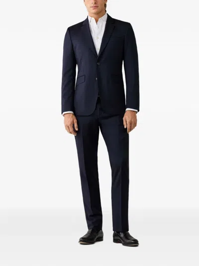 Hackett London Heritage Belgravia Herringbone Wool Suit In Blue