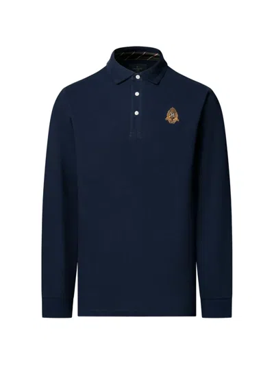 Hackett London Heritage Crest Long-sleeve Polo Shirt In Multi
