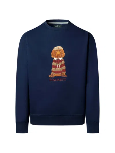 Hackett London Heritage Harry Embroidered Sweatshirt In Blue