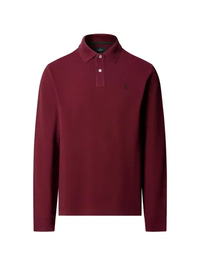 Hackett London Heritage Long-sleeve Polo Shirt In Burgundy
