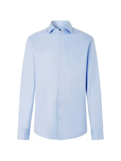Hackett London Herringbone-design Knightsbridge-collar Shirt In Blue