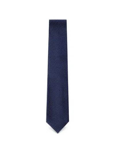 Hackett London H-monogram Silk Tie In Blue