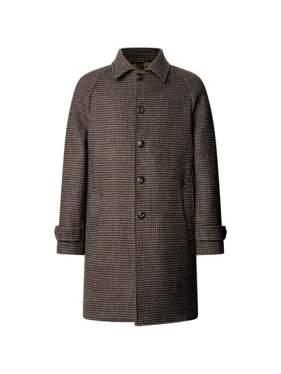 Hackett London Houndstooth-pattern Coat In Gray