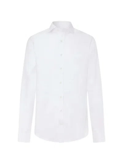 Hackett London 나이트브리지 컷어웨이 칼라 옥스포드 셔츠 In White