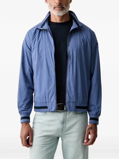 Hackett London Logo-detail Zip-fastening Jacket In Blue