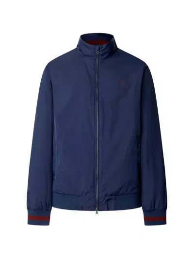 Hackett London Logo-embroidered Blouson Jacket In Blue