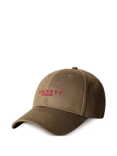 Hackett London Logo-embroidered Cap In Brown