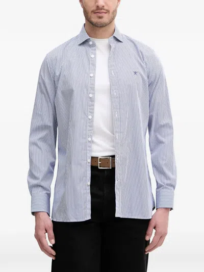 Hackett London Logo-embroidered Shirt In Blue