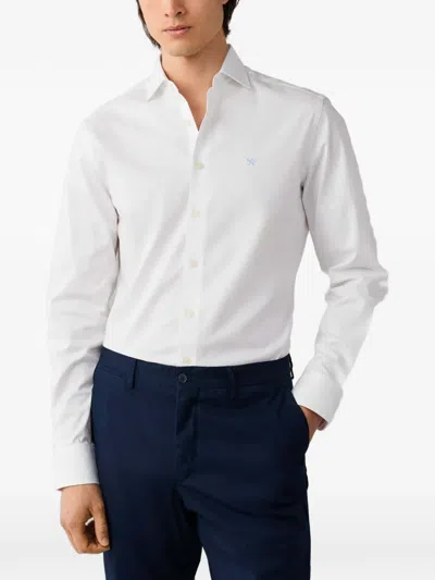 Hackett London 로고 자수 셔츠 In White