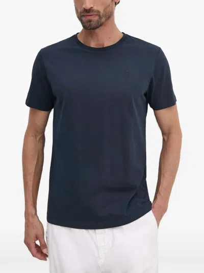 Hackett London Logo-embroidered T-shirt In Blue