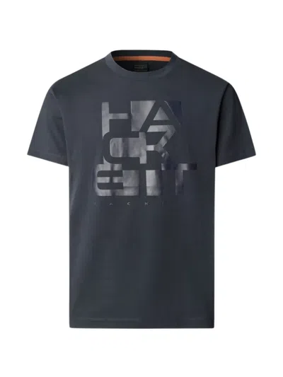 Hackett London Logo-print Crew-neck T-shirt In Gray