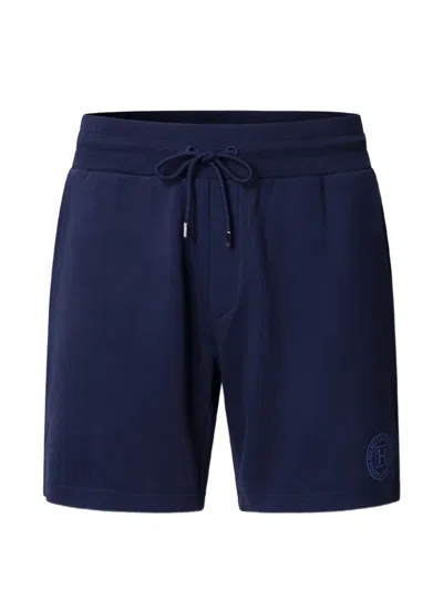 Hackett London Logo-print Drawstring Shorts In Blue