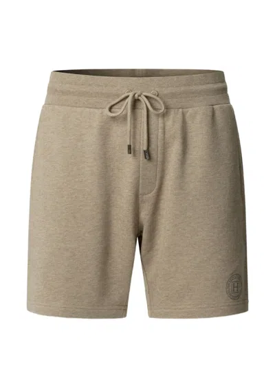 Hackett London Logo-print Drawstring Track Shorts In Brown