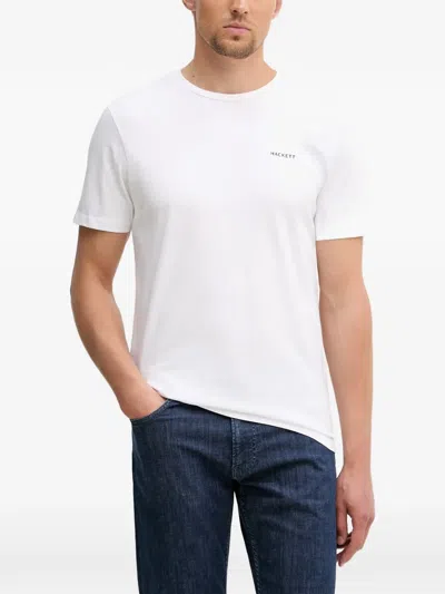 Hackett London Logo-print Short-sleeve T-shirt In White