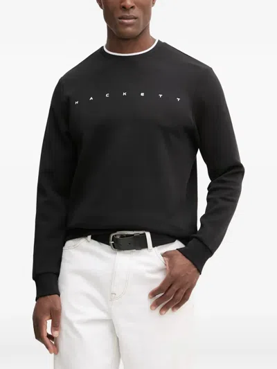 Hackett London Logo-print Sweatshirt In Black