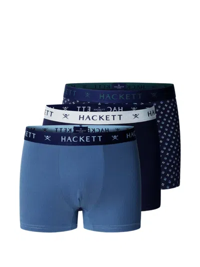 Hackett London 로고 밴드 복서 브리프 3팩 세트 In Blue