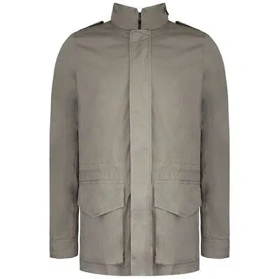 Pre-owned Hackett London Long Sleeve Zip Up Men Sand Lightweight Field Jacket Hm402208 847 In Beige