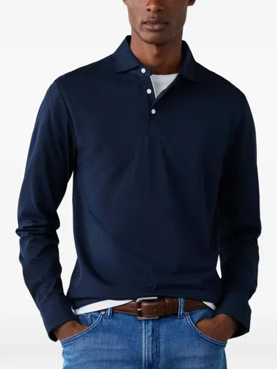 Hackett London Langärmeliges Poloshirt In Blau