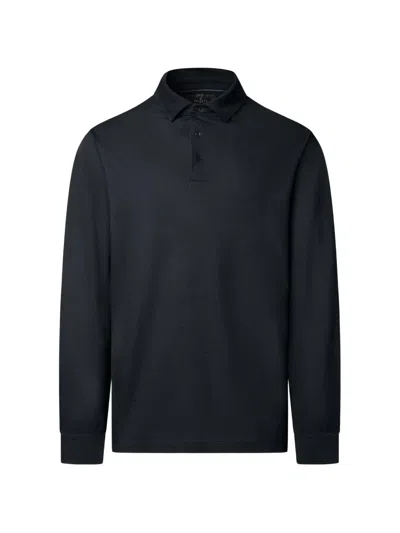 Hackett London Long-sleeve Polo Shirt In Blue
