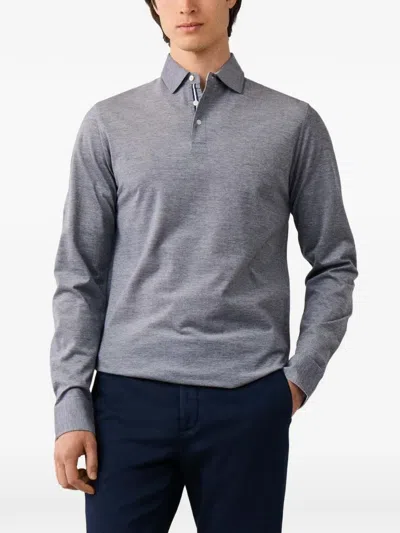 Hackett London 긴소매 폴로 셔츠 In Gray