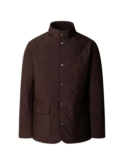 Hackett London Paddock Diamond-quilted Jacket In Brown
