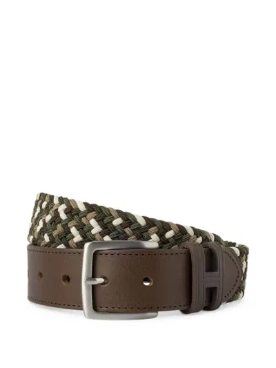 Hackett London Parachute Braided Belt In Neutral
