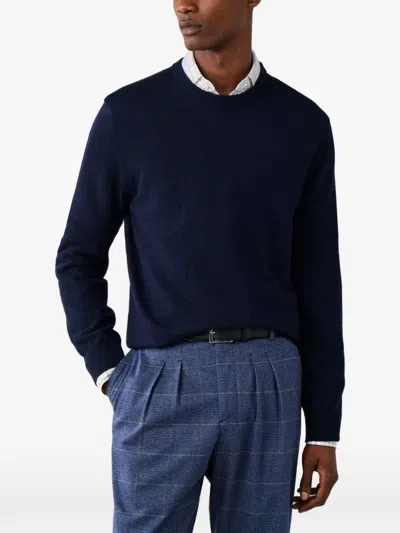 Hackett London Patch-detail Crew-neck Sweater In Blue