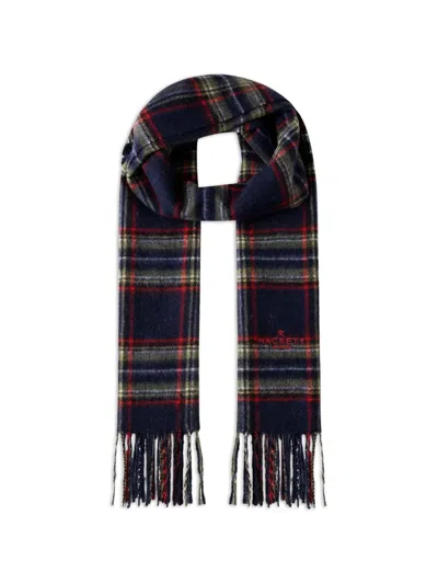 Hackett London Plaid Logo-embroidered Scarf In Multi