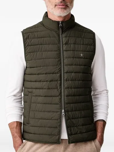 Hackett London Quilted Gilet In Green